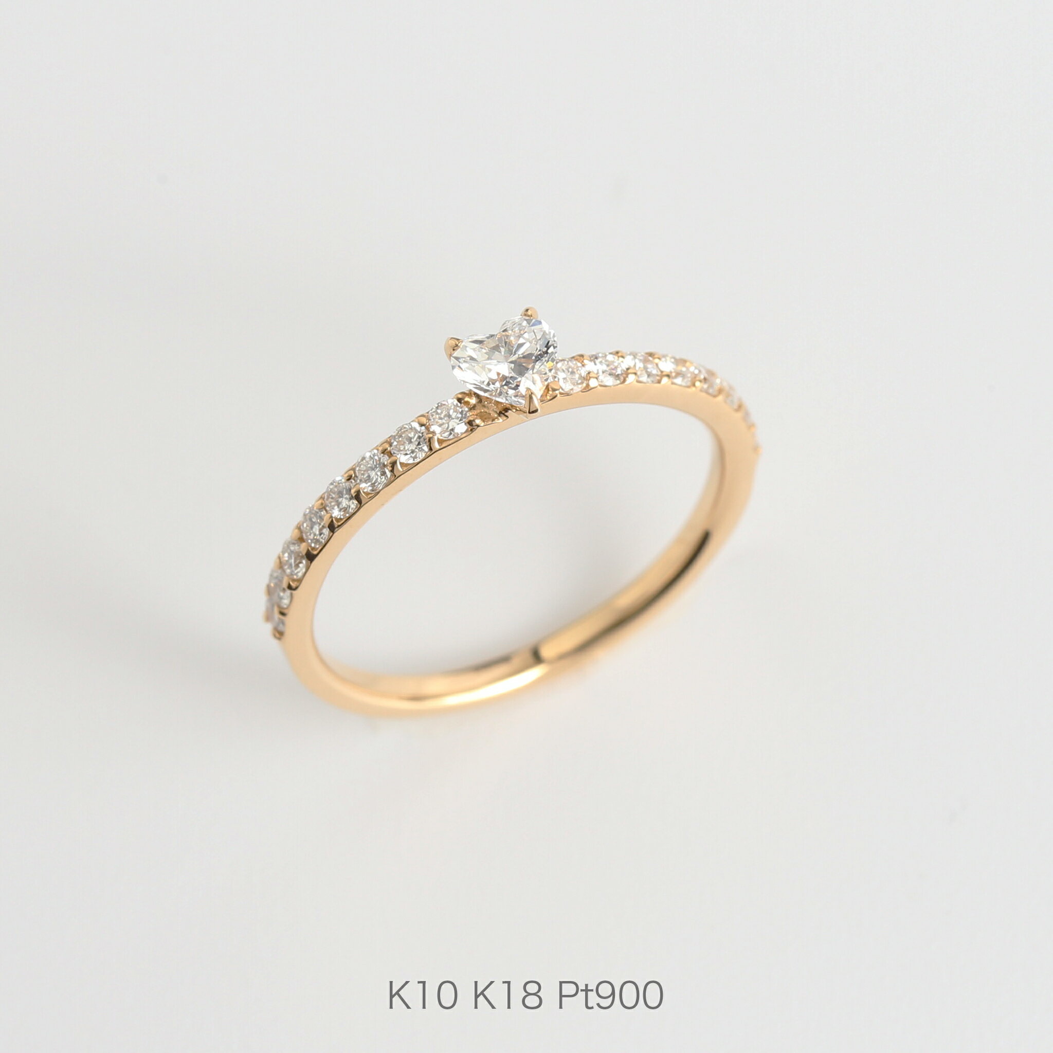【Dhyana Ring】 K10/K18/Pt900 ハートシェ