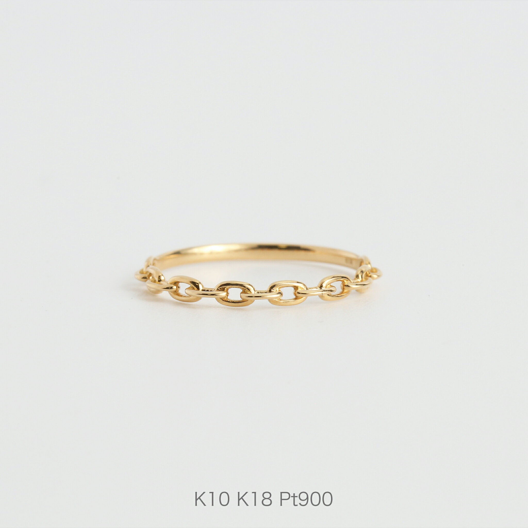 【Kette Ring / Oval】 K10/K18/Pt900 チェーン モチーフ 地金 リング 指輪 10金 10k k10 18金 18k k18 pt...