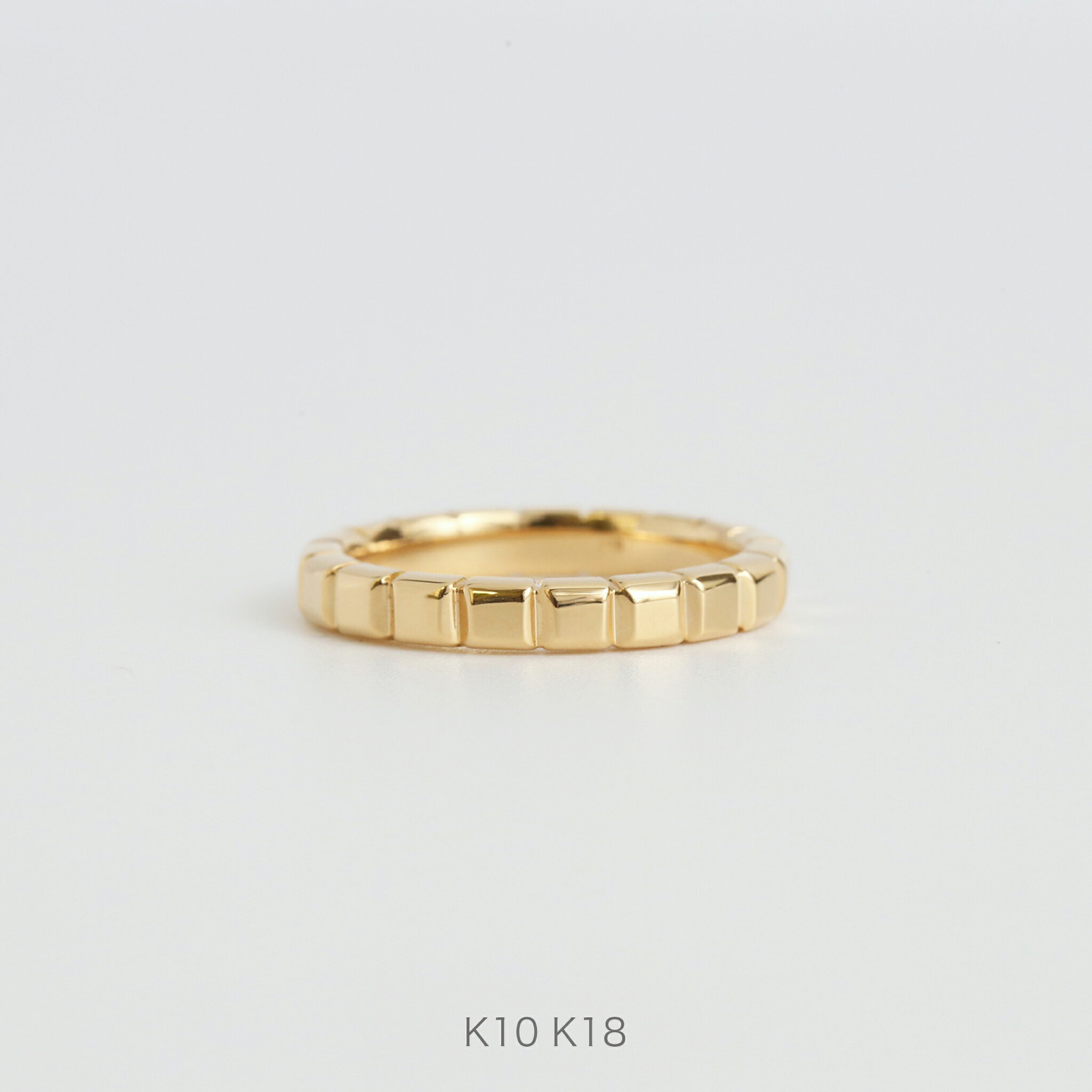 【Gaudi Ring】 K10/K18 ブロックリング 地金 指輪 結婚指輪 マリッジリング ペア レディース k18 18金 18k k10 10金 10k ピンクゴール..