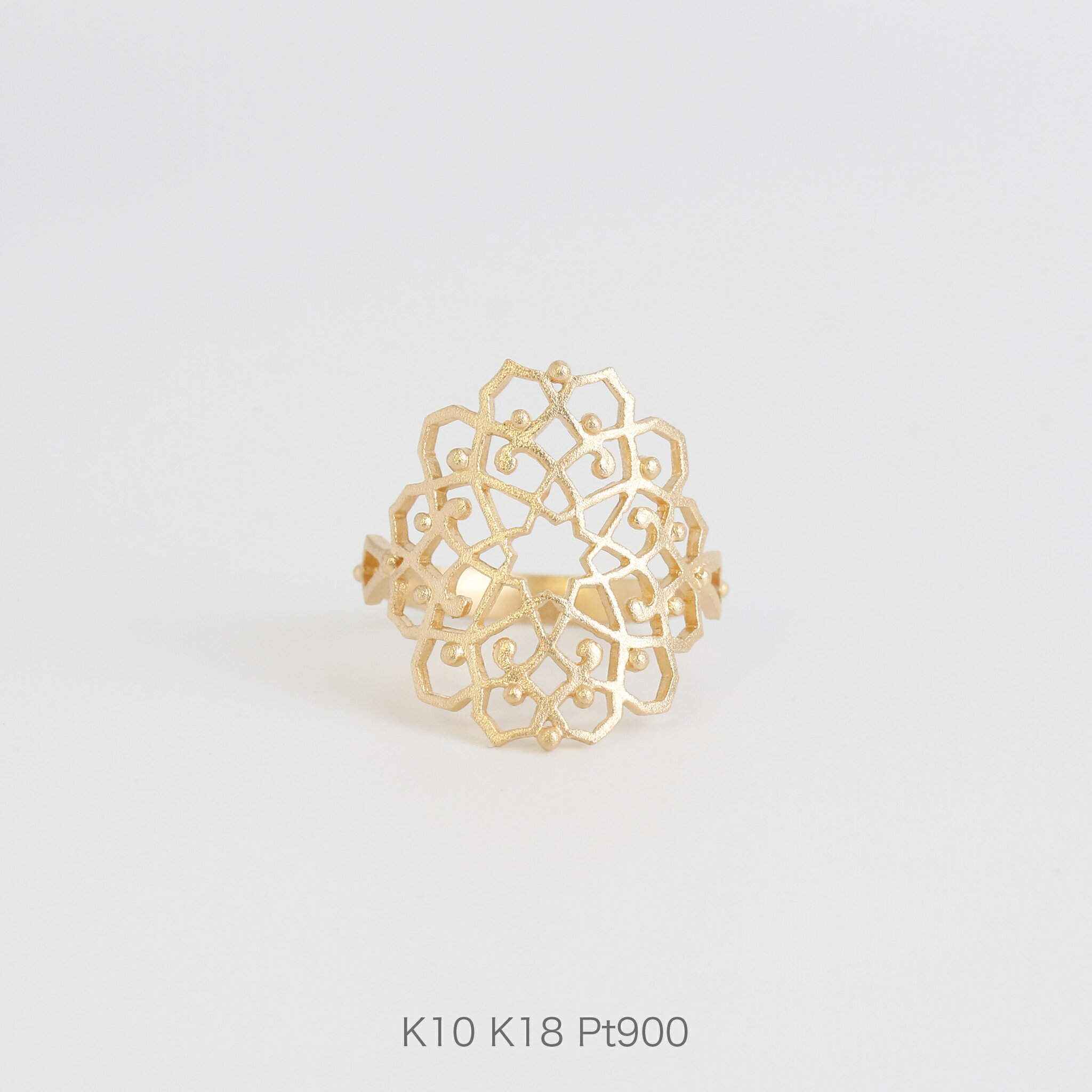 【Blossom Ring】 K10/K18/Pt900 透かし柄 