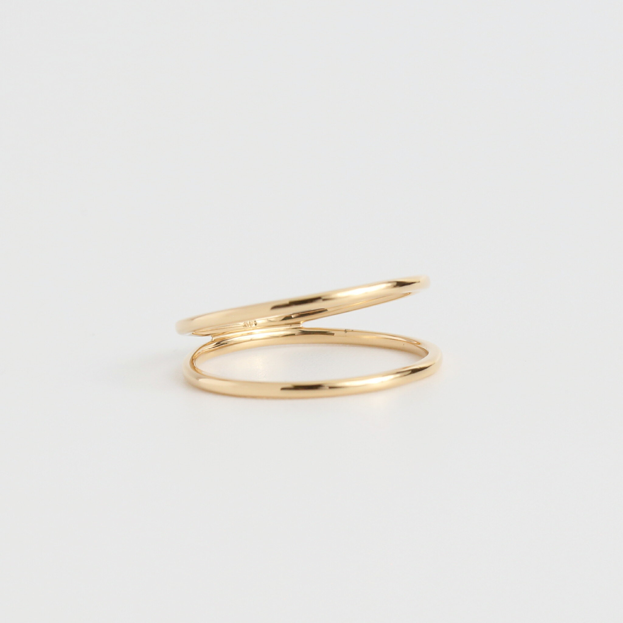 【Athena Ring】 K10/K18/Pt900 ダブルライン 地金 リング 指輪 2連 k18 18金 18k k10 10金 10k Pt900 ゴールド ピンクゴールド ホワイトゴールド プラチナ レディース シンプル 号 プレゼント ギフト