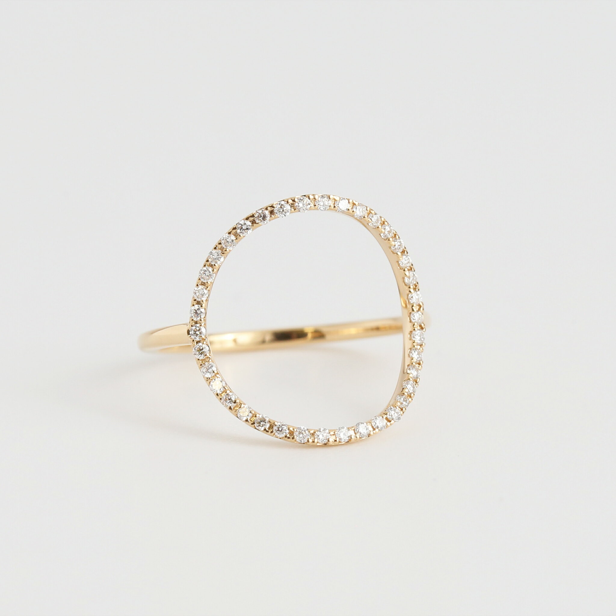 【Circle Diamond Ring】 K10/K18/Pt900 ダイヤモンド サークル モチーフ リング 指輪 10金 10k k10 18金 18k k18 pt900 ゴールド ピンクゴールド ホワイトゴールド プラチナ レディース 大ぶり サイズ 号 プレゼント ギフト