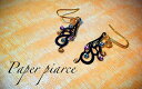 y[J[蒼izy[p[sAXPaper piarced earring STICK HEART BLACK