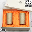 【マラソン最大10%OFFクーポン】HORIE ホリエ チタン製二重タンブラー 窯創り ライト ゴールド ペアT-09-KM270ペア 金婚式 軽量 軽い 保温...