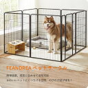 【P15倍 9/29～10/9限定】【楽天1位】FEANDREA 犬サークル ペットサークル 中大型犬用 折り畳み式 ドッグサークル 折りたたみサークル 犬ゲージ 室内外兼用ドッグフェンス フェンスゲート 高さ60~100cm 全成長期使用 【送料無料(北海道 沖縄 離島など除く)】