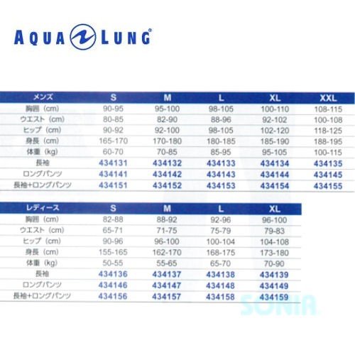 【送料無料】AQUALUNG（アクアラング） セラミックスキン CERAMIQSKIN 上下セット（長袖+ロングパンツ） ラッシュガード トレンカ