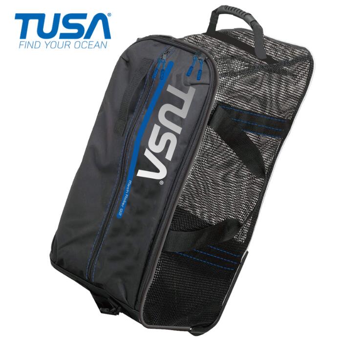 Caster Bag - 送料無料 TUSA（ツサ） BA0301 BK メッシュローラーバッグ ダイビング シュノーケリング メンズ レディース
