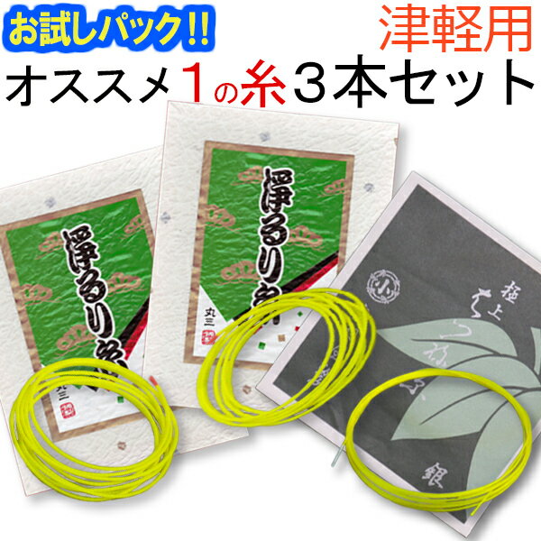 【送料無料】【お試し三味線糸パック】02津軽・太棹三味線用　オススメ1の糸(絃・弦)セット　絹糸（寿極上糸・はつね…