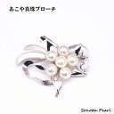 パール ブローチ あこや真珠 7-7.5mm ホワイト系 シルバー アウトレット 在庫処分品 訳あり