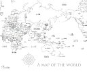 セール中！自由に書き込みや色が塗れる白い「世界地図」ポスター2枚セット B2サイズ モノクロ インテリア 知育 夏休み課題 自由研究発表にも◎カルトグラフィー