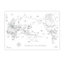 自由に書き込みや色が塗れる白い「世界地図」ポスター2枚入り B2サイズ モノクロ インテリア 知育 夏休み課題 自由研究発表にも◎カルトグラフィー