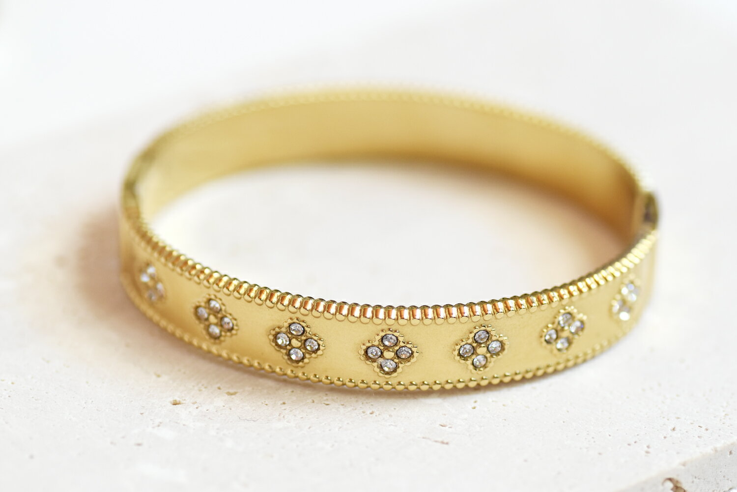 フワラー ブレスレット ゴールド ＃007 バングル 金属アレルギー サージカルステンレス 316L