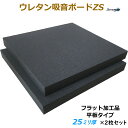 【吸音材】【防音材】ウレタン吸音ボードZS 厚さ25mmサイズ 1000mm×1000mm 2枚入フラット加工タイプ