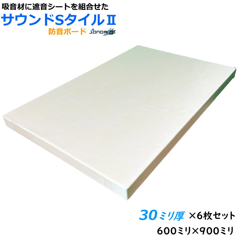 防音ボードZS　厚さ30mmタイプ600mm×900mm 6枚入高密度64kg/m3GW+5mm遮音シート