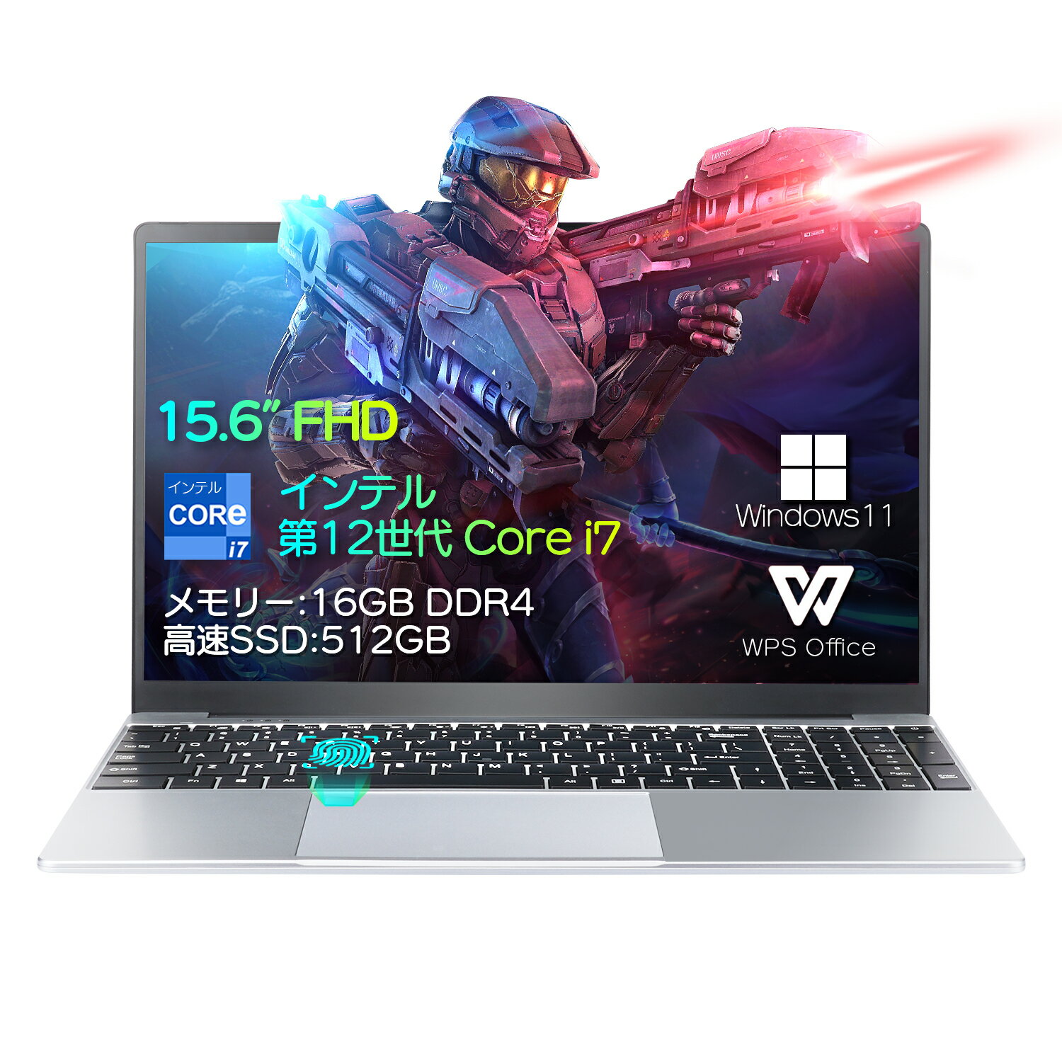 ゲーミングノートpc 第12世代 Core i7 15.6インチ 液晶/1920 1080FHD ディスプレイ Webカメラ 大画面 gaming laptop パソコン office付き Windows11 搭載 指紋認証機能搭載 テンキー付き ゲー…