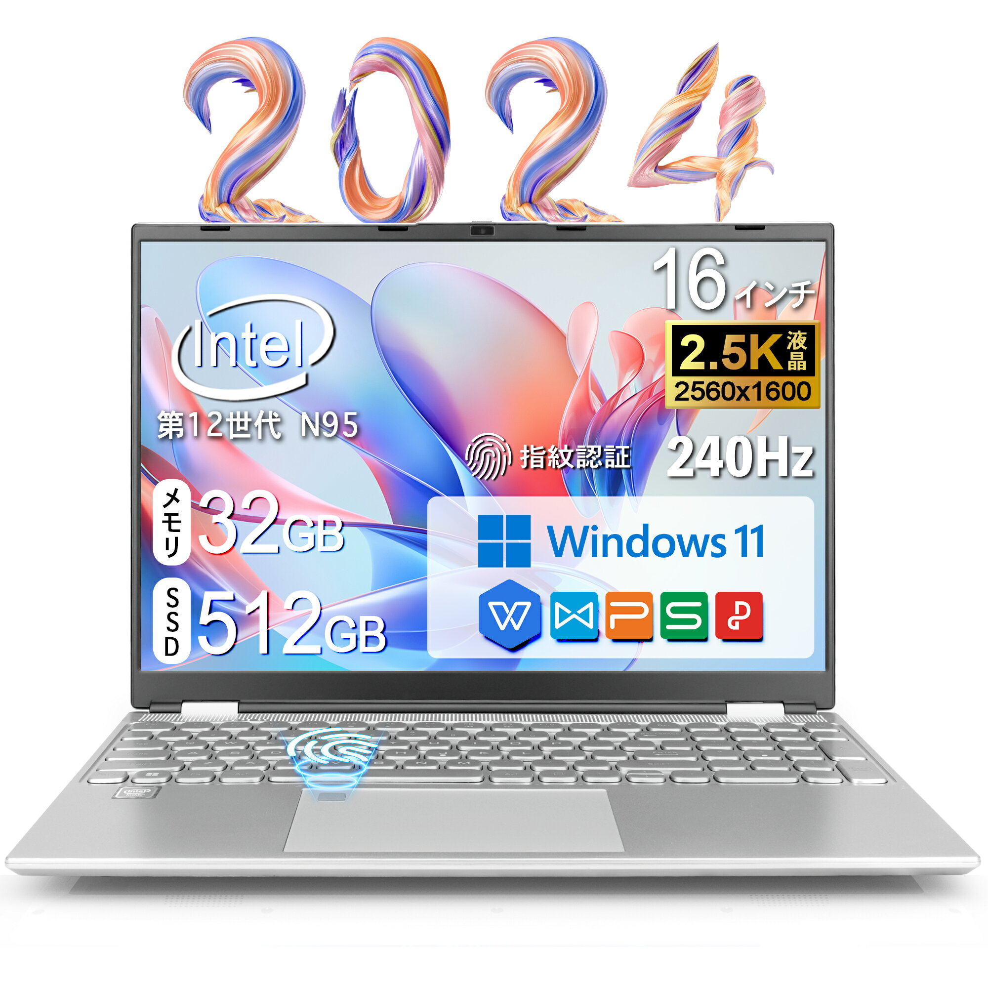 【2024年新品】新品ノートパソコン Office付き Windows11 Pro Intel Celeron N95 メモリー:32GB/高速SSD:512GB/16型 液晶/16インチ/Webカメラ/USB 3.0/miniHDMI/無線機能/テンキー/Bluetooth/初期設定済み/ノートPC パソコン ノート 新品パソコン