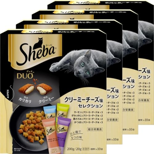 シーバ デュオ キャットフード クリーミーチーズ味セレクション 成猫用 200g×4個(まとめ買い) 送料無料