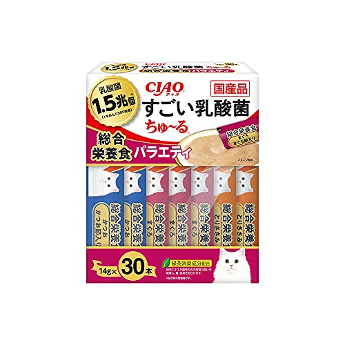 チャオ (CIAO) すごい乳酸菌ちゅ~る 総合栄養食バラエティ 30本 猫用おやつ 送料無料