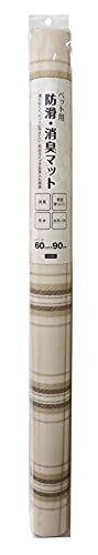 明和グラビア ペット用 防滑・消臭・防水マット INSF-202 60cm×90cm チェック柄 ベージュ M 送料無料