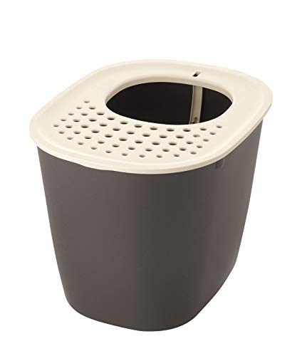 リッチェル 猫用トイレ本体 ラプレ 砂取りネコトイレ ダークグレー 送料無料