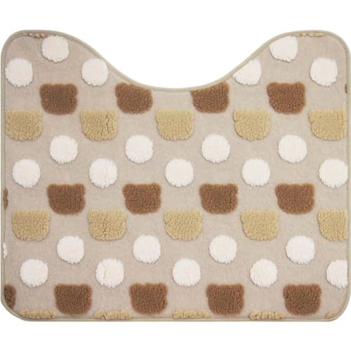 オカトー ふわりんこ トイレマット クマ ベージュ ふんわりやわらかな肌触り 滑り止め加工 洗える 幅60×奥行50×厚さ1cm 送料無料