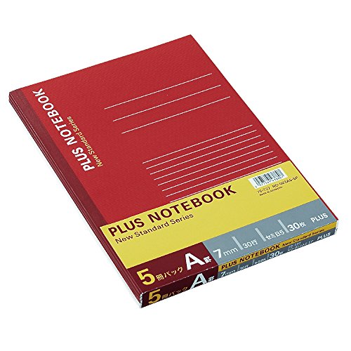 PLUS(プラス) ノート セミB5(6号)A罫30枚5冊パック NO-003AS-5P 76-727 送料無料