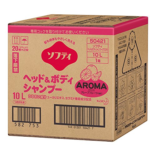 花王プロシリーズ ソフティ ヘッド&ボディシャンプーAROMA(アロマ) 10L バッグインボックスタイプ (花..