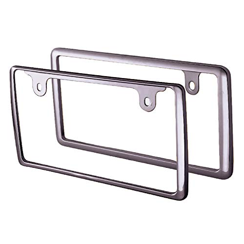 セイワ(SEIWA) 車外用品 ナンバープレートフレーム フロント&リアセット メタルブラック (金属製) K418 前後2枚入り 送料無料