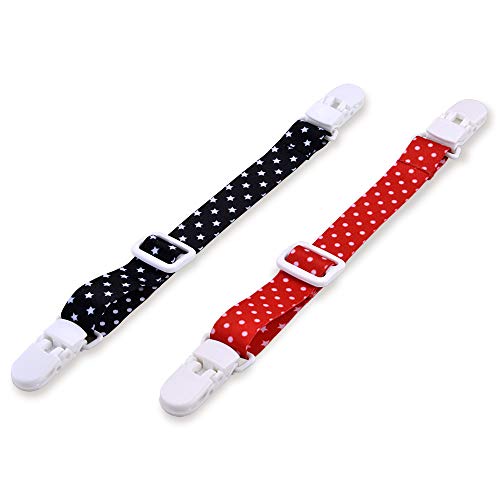 ダイヤ (Daiya) ベビーカー用 クリップ ブランケットクリップ ドット&スター BK/RD ハンドタオル ブラ..