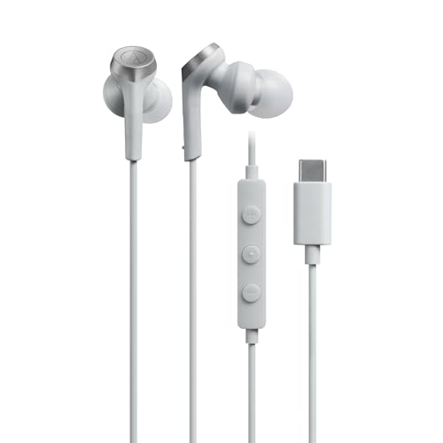 Rakuten - オーディオテクニカ ATH-CKS330C WH イヤホン 有線 1.2m マイク付き USB Type-C 重低音 カナル型 PC W 送料無料