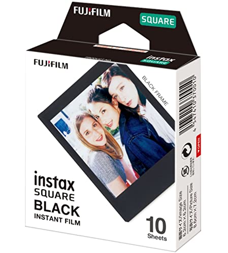 富士フイルム(FUJIFILM) スクエアフォーマットフィルム instax SQUARE ブラックフレーム 10枚入 INSTAX S 送料無料