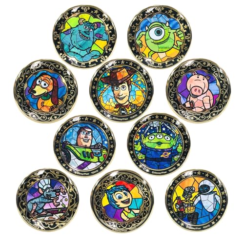 テンヨー(Tenyo) 圧倒的な 金バッジ ディズニーキャラクター ピクサー1 【10個入BOX販売】 24金メッキ仕上げ 缶バッジ 直 送料無料