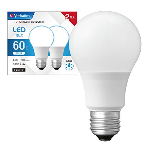 Verbatim バーベイタム LED電球 2個セット E26 60W形相当 昼光色 (広配光/定格寿命...