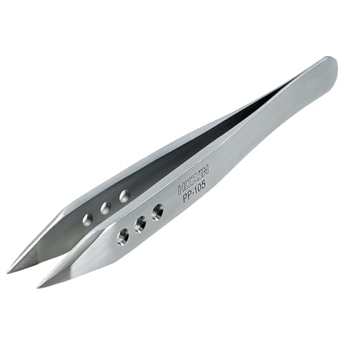 Rakuten - ホーザン(HOZAN) ピンセット 厚肉仕上げ 板厚2.5mm 全長110mm 開き幅8mm 先端幅0.5mm 直型 ショートノーズピン 送料無料