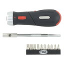 トネ(TONE) ラチェットドライバーセット RD10S ビット差込 &6.35mm(1/4) ブラック 内容12点 送料無料