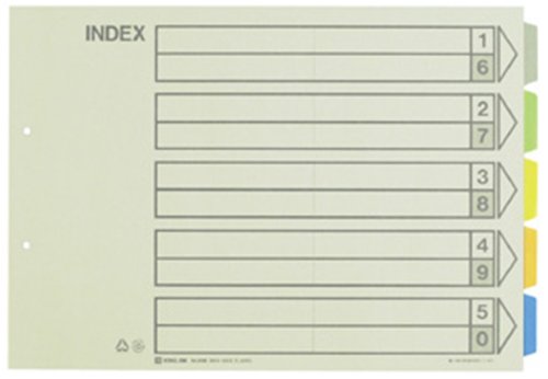 キングジム 5山 カラーインデックス B4ヨコ パック 909E 送料無料