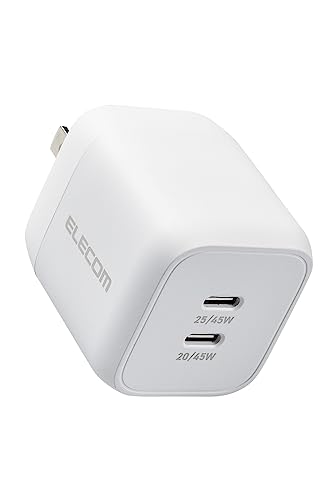 エレコム 充電器 Type-C 2ポート 45W USB PD対応 PPS対応 Magsafe3対応 折りたたみ式プラグ 【 iPhon 送料無料