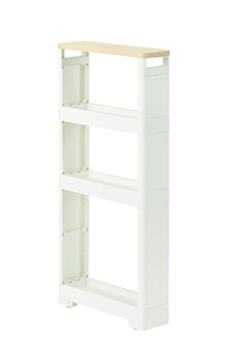 JEJアステージ(JEJ Astage) 隙間収納ワゴン ホワイト 12×40×85cm すきま収納 リセ スーパースリムラック ウッド 送料無料