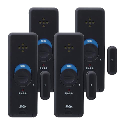 エルパ(ELPA) 窓ピタッアラーム　衝撃＋開放検知式(ダブル検知タイプ) 4P ダークブラウン ASA-W13-N4P(..