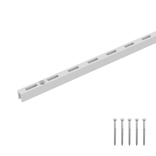 Rakuten - 平安伸銅工業 LABRICO 900 棚柱 シェルフレール アイアン 長さ90cm 取付ねじ付き マットホワイト IXO-526 送料無料