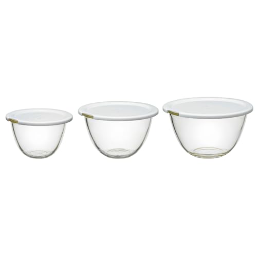 HARIO(ハリオ) レンジフタ付き 耐熱ガラス製 ボウル 3個セット 900ml 1500ml 2200ml BUONO kitche 送料無料