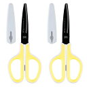 プラス はさみ フィットカットカーブ フッ素コート 低反発グリップ SC-175SF ホワイトイエロー 2個入セット 34546-2P 送料無料