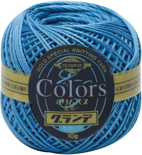 Rakuten - オリムパス 製絲 エミーグランデカラーズ レース糸 Col. 305 ブライトブルー 系 10g 約44m 3玉セット 送料無料