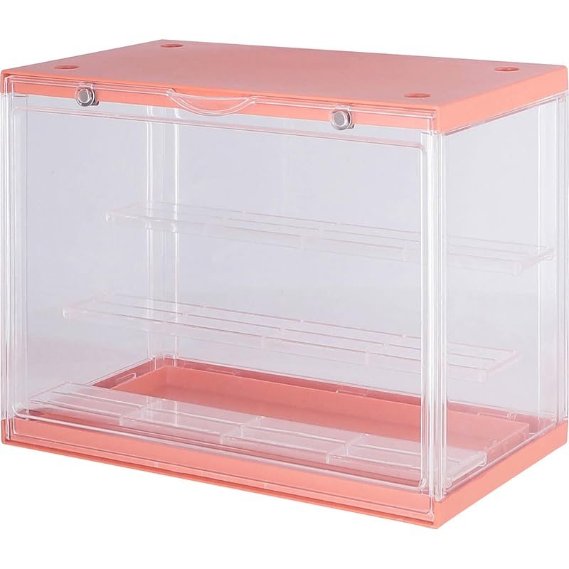 不二貿易 コレクションケース アクリルケース フィギュアケース 幅30×奥行17.6×高さ23.3cm 3段 ピンク 29027 送料無料