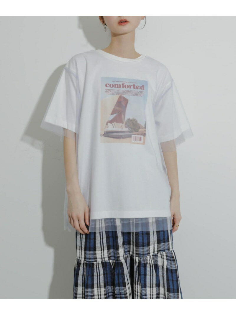 チュールレイヤードグラフィックTシャツ SENSE OF PLACE センス オブ プレイス トップス カットソー・Tシャツ【送料無料】[Rakuten Fashion]