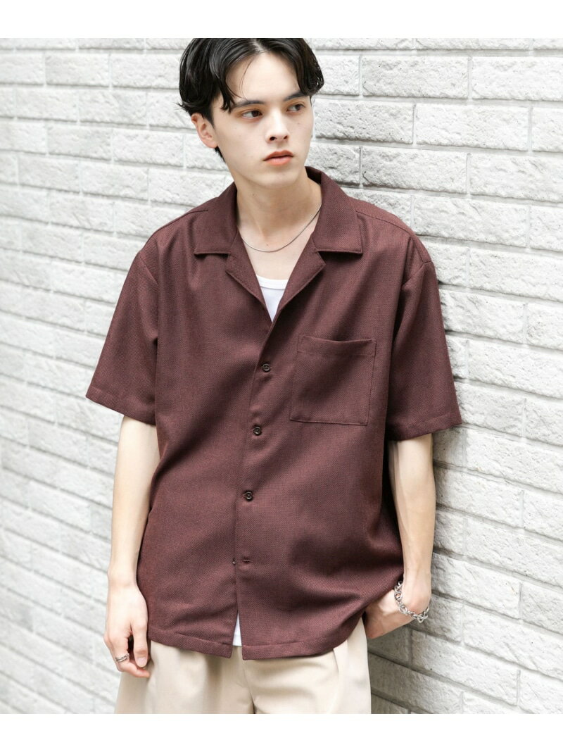 【SALE／50%OFF】メランジプリペラオープンカラーショートスリーブシャツ SENSE OF PLACE センス オブ プレイス トップス シャツ・ブラウス ブラック ブラウン【RBA_E】[Rakuten Fashion]