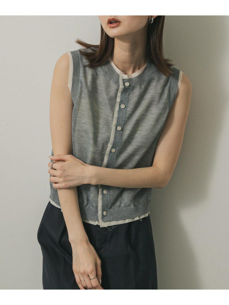 【SALE／50%OFF】カットオフレイヤードセーター SENSE OF PLACE センス オブ プレイス トップス ニット ネイビー グレー オレンジ【RBA_E】[Rakuten Fashion]のサムネイル