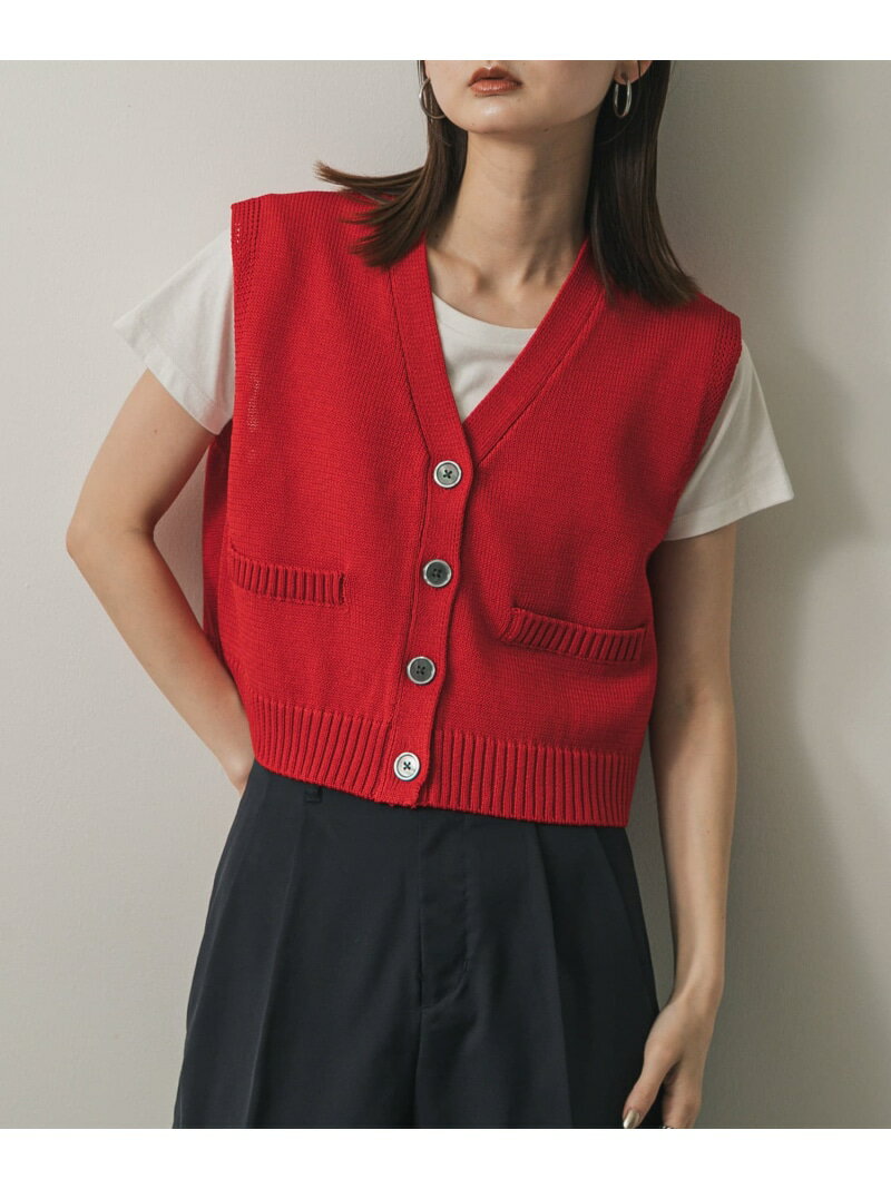 【SALE／27%OFF】フロントボタンクロップドセーター SENSE OF PLACE センス オブ プレイス トップス ニット レッド ネイビー ブラウン ホワイト【RBA_E】【送料無料】[Rakuten Fashion]のサムネイル