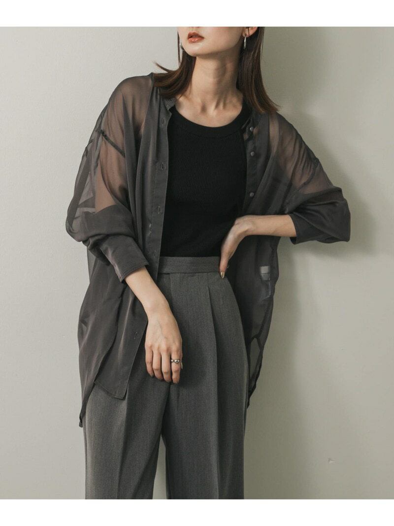 【SALE／50%OFF】バンドカラーシャンブレーシアーシャツ SENSE OF PLACE センス オブ プレイス トップ..