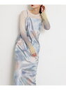 【SALE/60%OFF】ボカシプリントキャミワンピース SENSE OF PLACE センス オブ プレイス ワンピース・ドレス ワンピース ブラック ブルー...